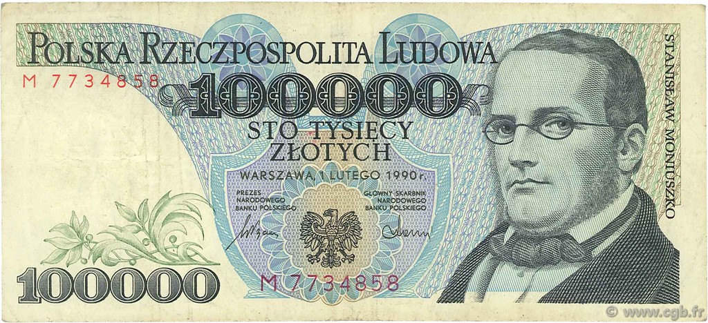 100000 Zlotych POLOGNE  1990 P.154a TTB