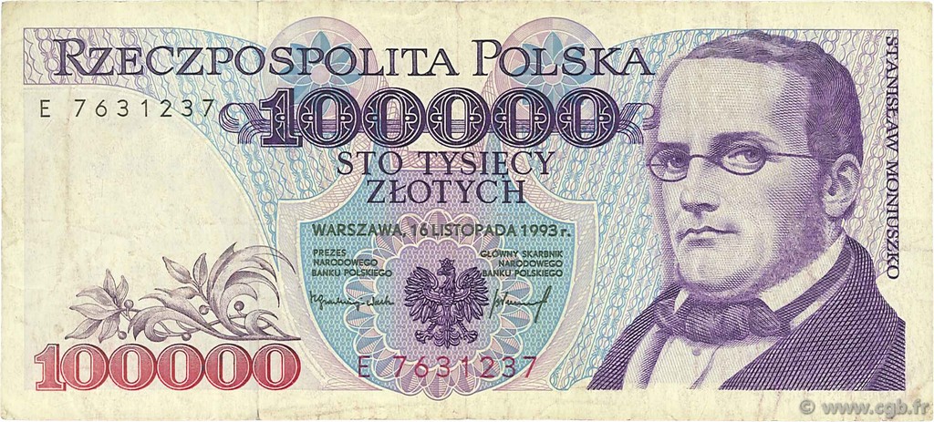 100000 Zlotych POLONIA  1993 P.160a q.BB