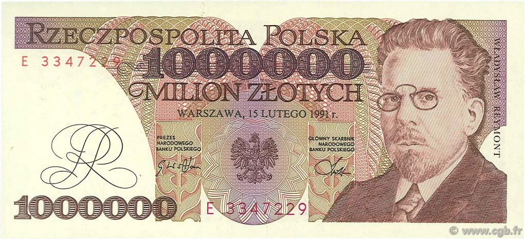 1000000 Zlotych POLONIA  1991 P.157a q.FDC
