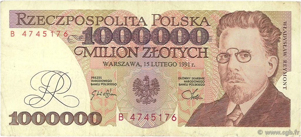 1000000 Zlotych POLEN  1991 P.157a SS