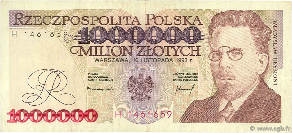 1000000 Zlotych POLOGNE  1993 P.162a TTB+