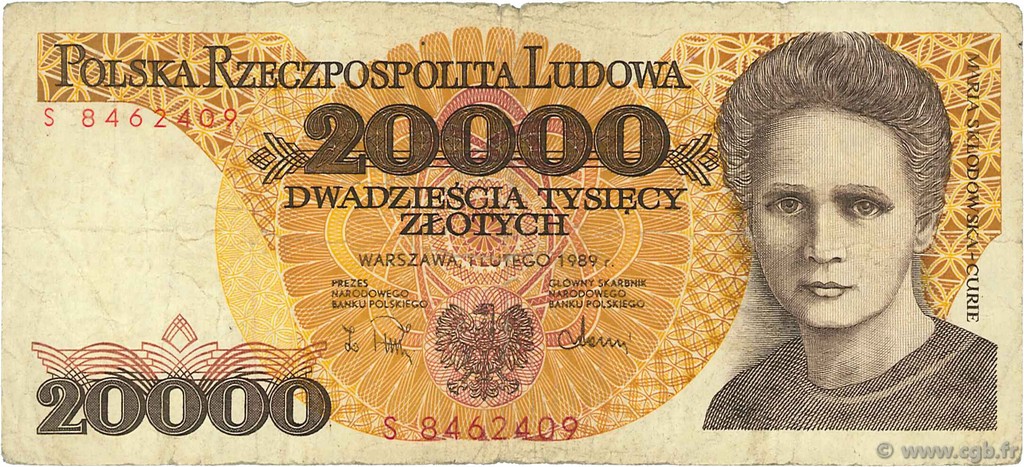20000 Zlotych POLEN  1989 P.152a SGE
