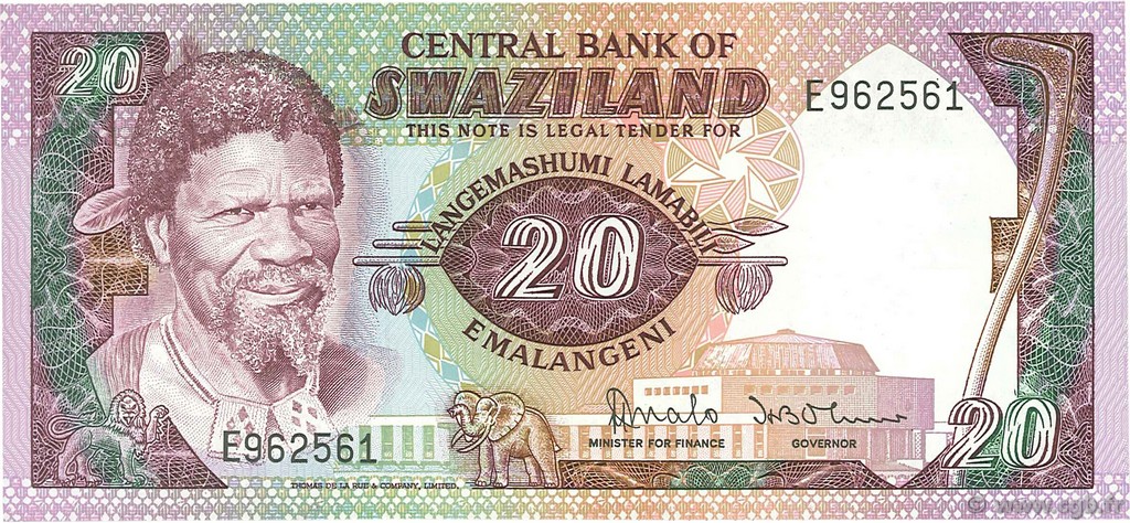 20 Emalangeni SWAZILAND  1984 P.11a NEUF