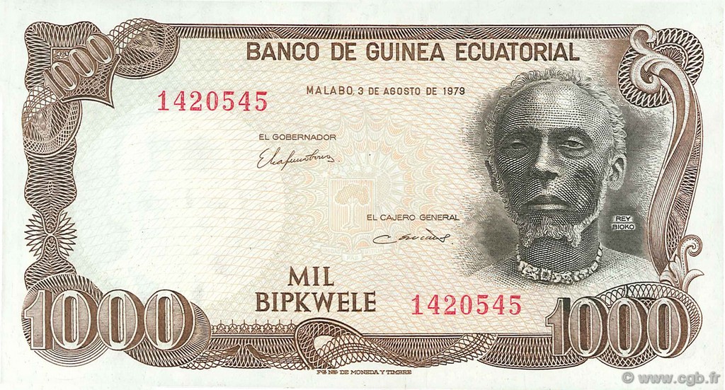 1000 Bipkwele EQUATORIAL GUINEA  1979 P.16 AU