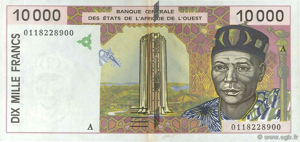 10000 Francs ÉTATS DE L AFRIQUE DE L OUEST  2001 P.114Aj SPL