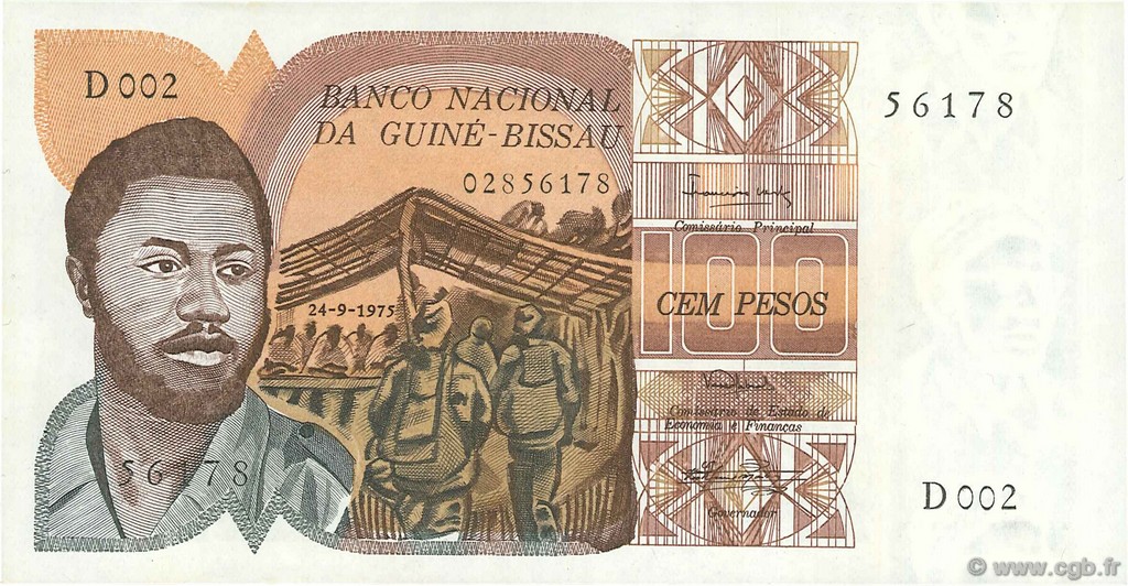 100 Pesos GUINEA-BISSAU  1975 P.02 VZ