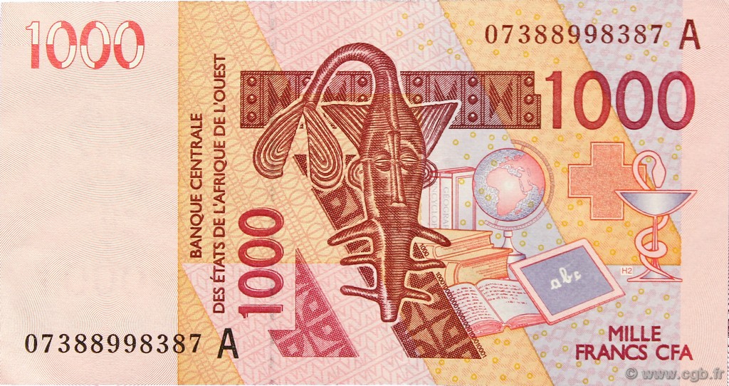 1000 Francs WEST AFRICAN STATES  2007 P.115A(e) XF