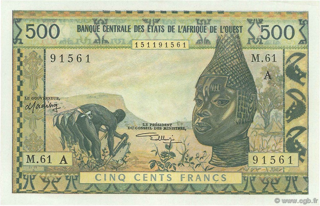 500 Francs WEST AFRICAN STATES  1973 P.102Ak AU