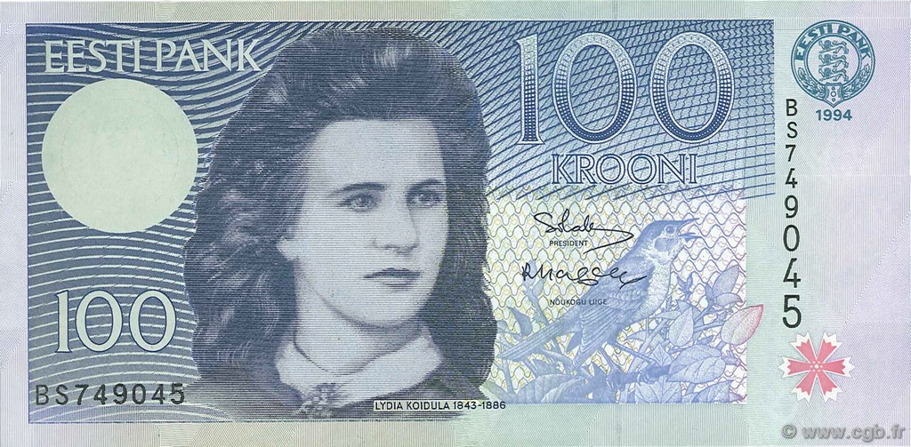 100 Krooni ESTONIA  1994 P.79a VF+