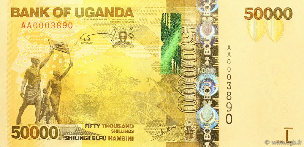 50000 Shillings UGANDA  2010 P.54a ST