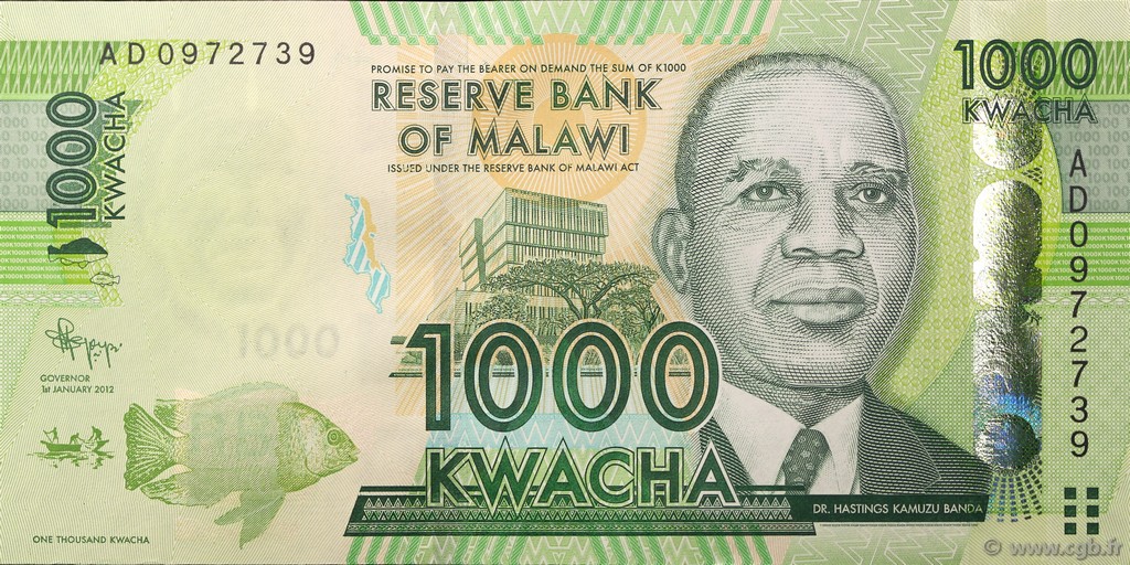 1000 Kwacha MALAWI  2012 P.62 UNC