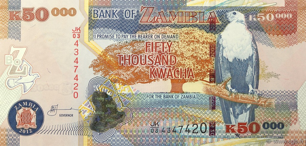 50000 Kwacha ZAMBIA  2012 P.48h UNC