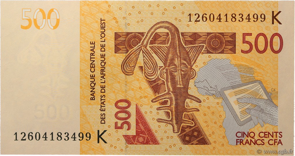 500 Francs STATI AMERICANI AFRICANI  2012 P.719Ka FDC