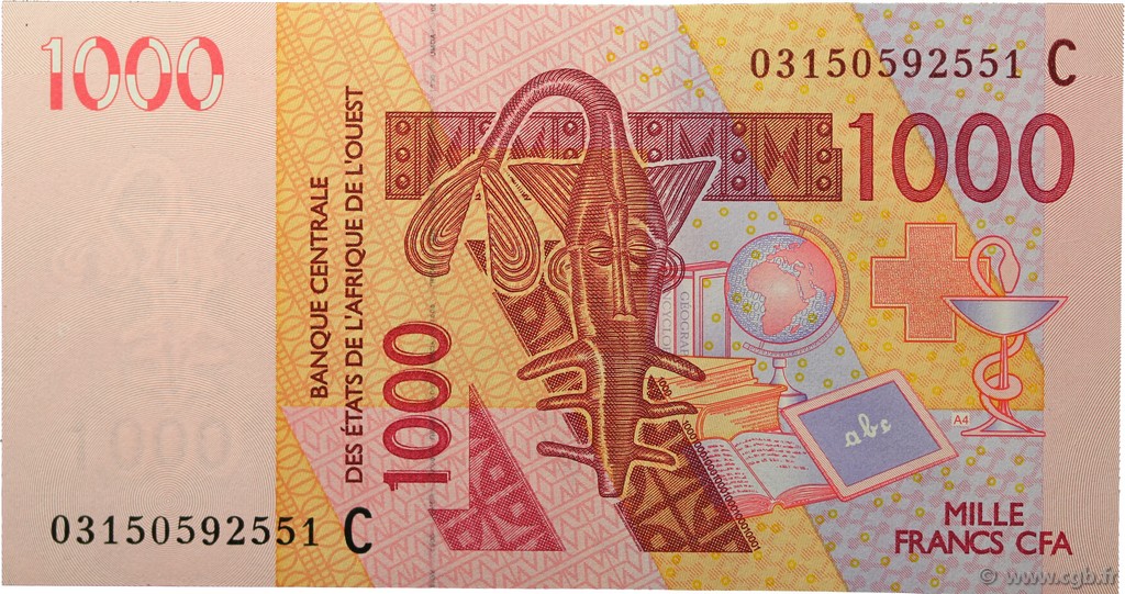 1000 Francs ESTADOS DEL OESTE AFRICANO  2003 P.315Ca FDC