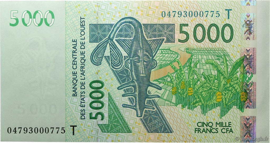5000 Francs WEST AFRICAN STATES  2004 P.817Tb UNC