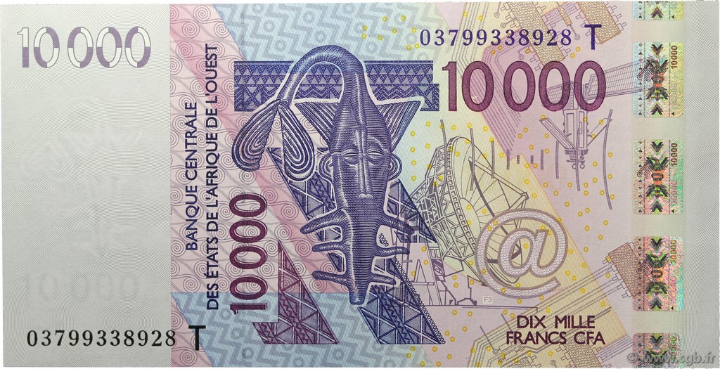10000 Francs WEST AFRICAN STATES  2003 P.818Ta UNC