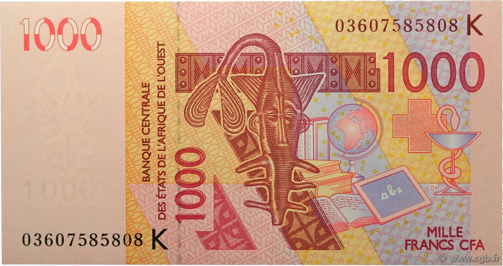 1000 Francs WEST AFRIKANISCHE STAATEN  2003 P.715Ka ST