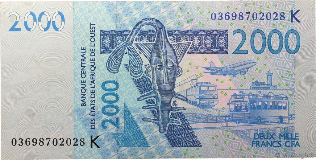 2000 Francs WEST AFRIKANISCHE STAATEN  2003 P.716Ka VZ