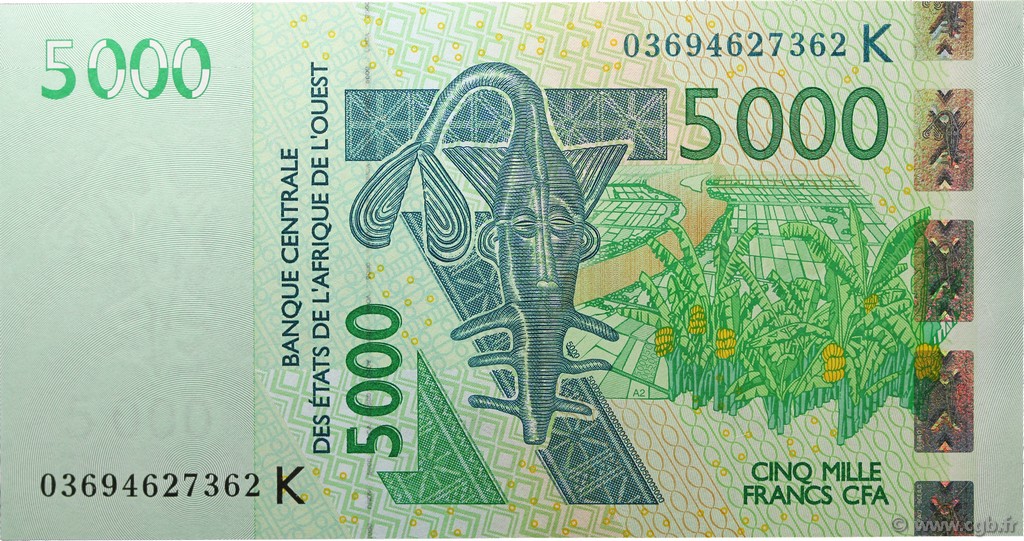 5000 Francs WEST AFRIKANISCHE STAATEN  2003 P.717Ka fST