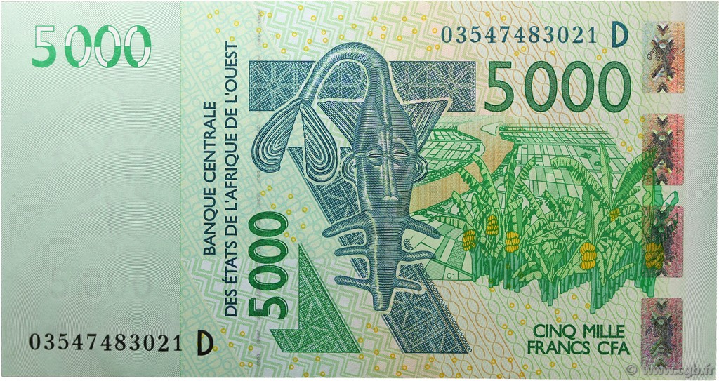 5000 Francs WEST AFRIKANISCHE STAATEN  2003 P.417Da ST