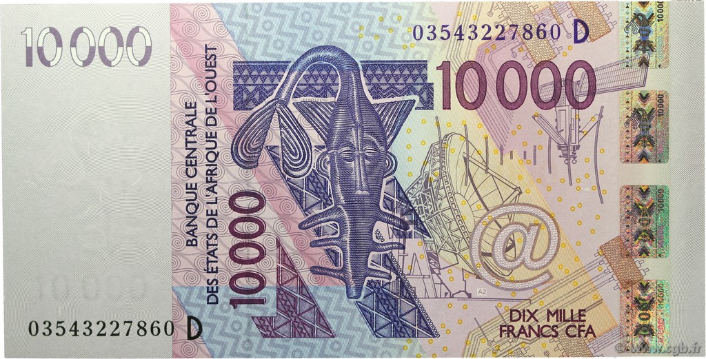 10000 Francs WEST AFRIKANISCHE STAATEN  2003 P.418Da ST