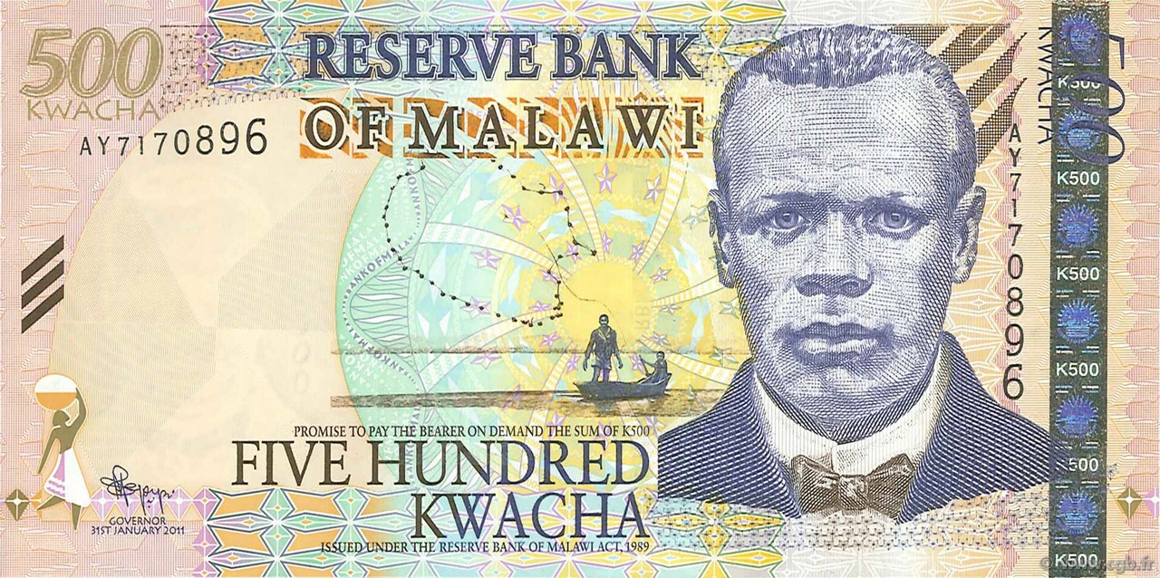 500 Kwacha MALAWI  2011 P.56c UNC