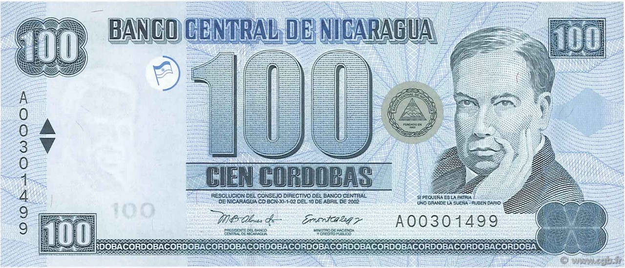 100 Cordobas NICARAGUA  2002 p.194 UNC