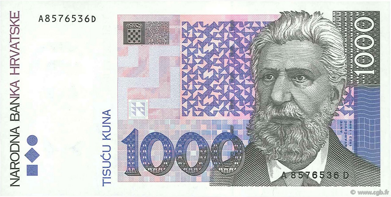 1000 Kuna CROATIA  1993 P.35a AU