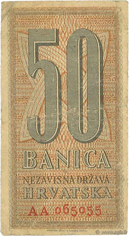 50 Banica CROATIA  1942 P.06 F
