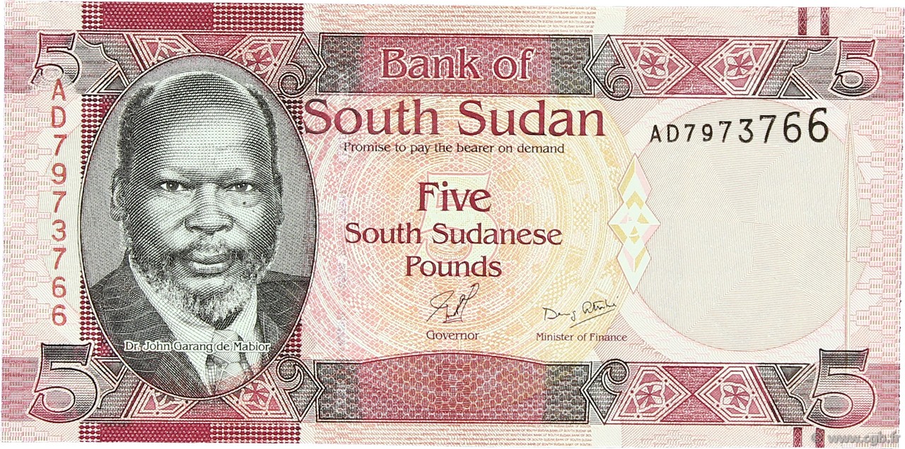 5 Pounds SUDAN DEL SUD  2011 P.06 FDC