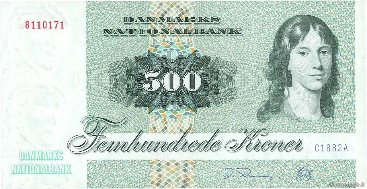 500 Kroner DINAMARCA  1988 P.052d FDC