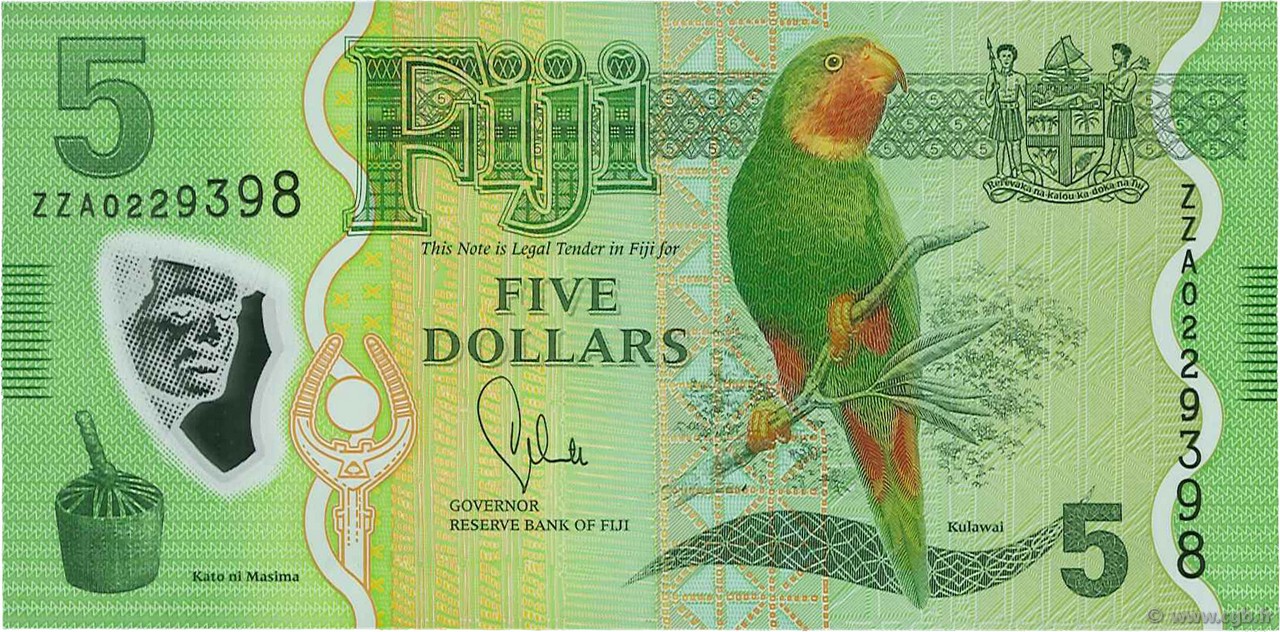 5 Dollars FIJI  2013 P.115a UNC