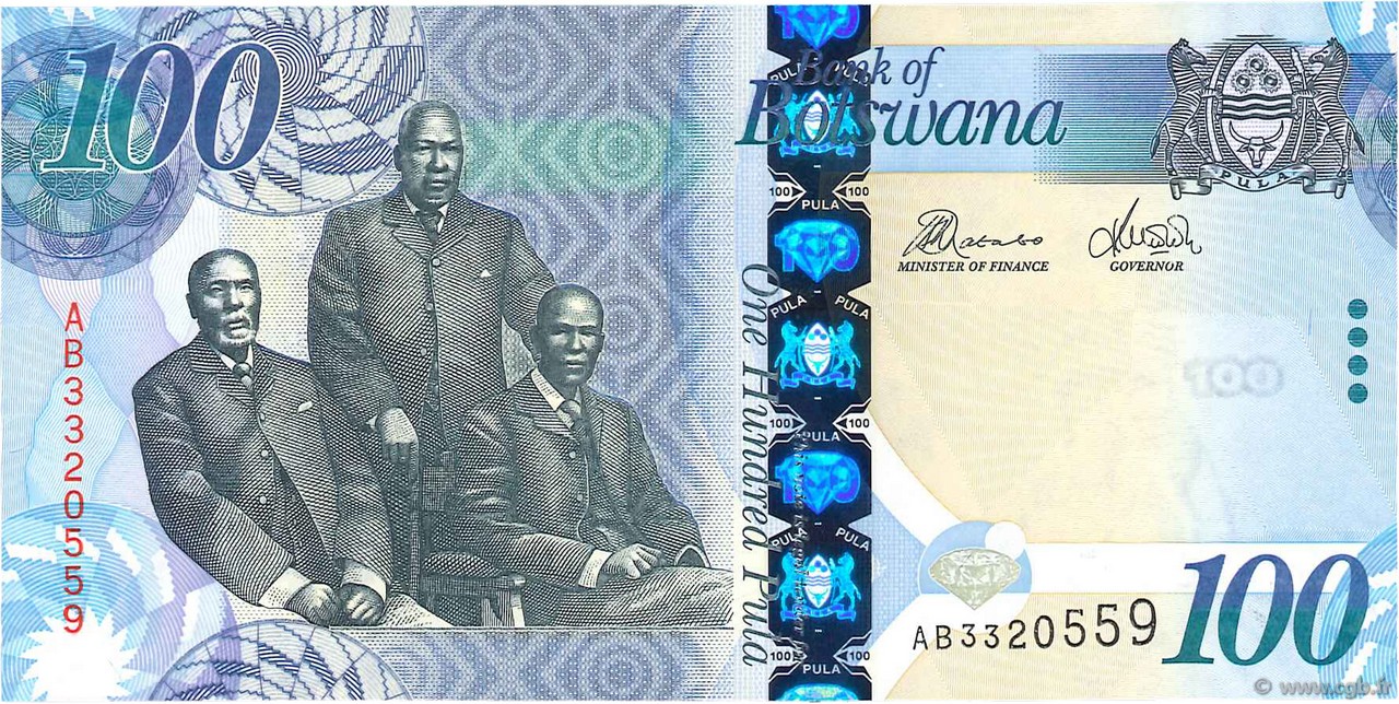 100 Pula BOTSWANA (REPUBLIC OF)  2010 P.33b UNC