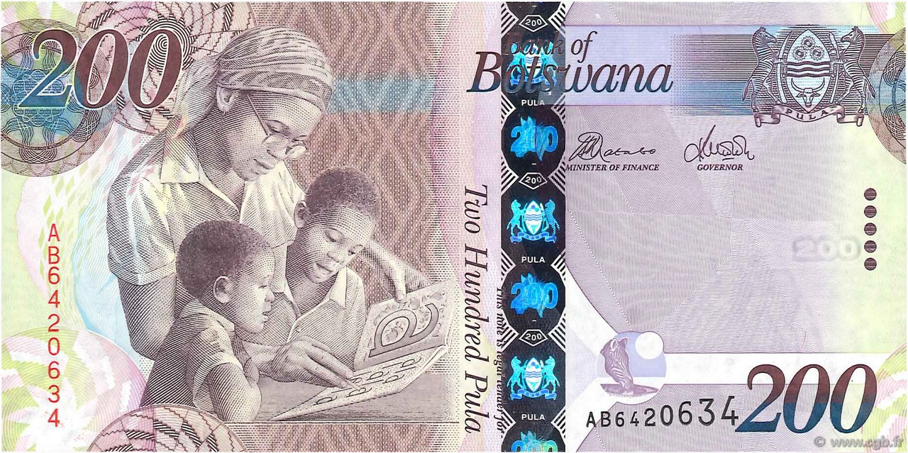 200 Pula BOTSWANA (REPUBLIC OF)  2010 P.35b UNC