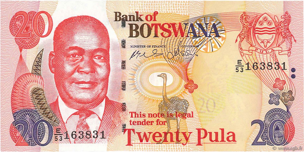 20 Pula BOTSWANA (REPUBLIC OF)  2002 P.25a UNC