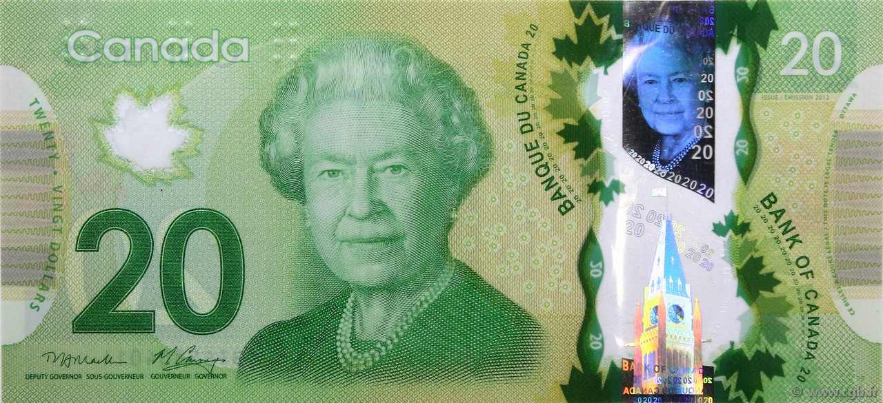 20 Dollars CANADá
  2012 P.108a FDC
