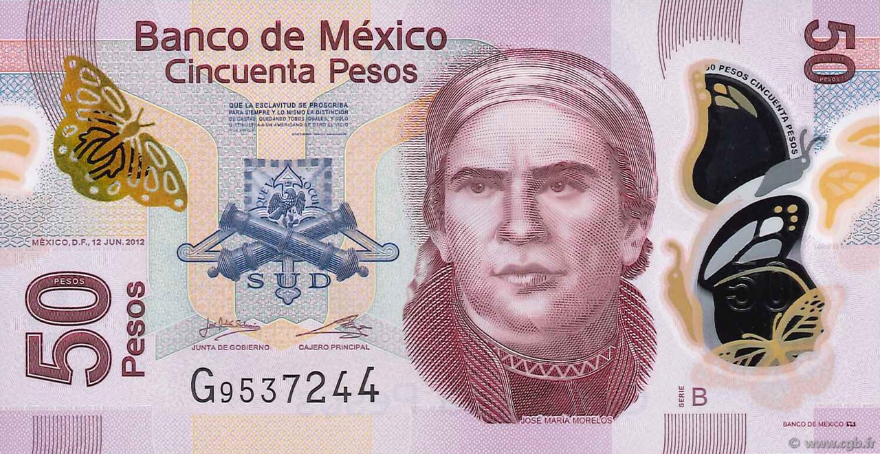 50 Pesos MEXICO  2012 P.123k FDC