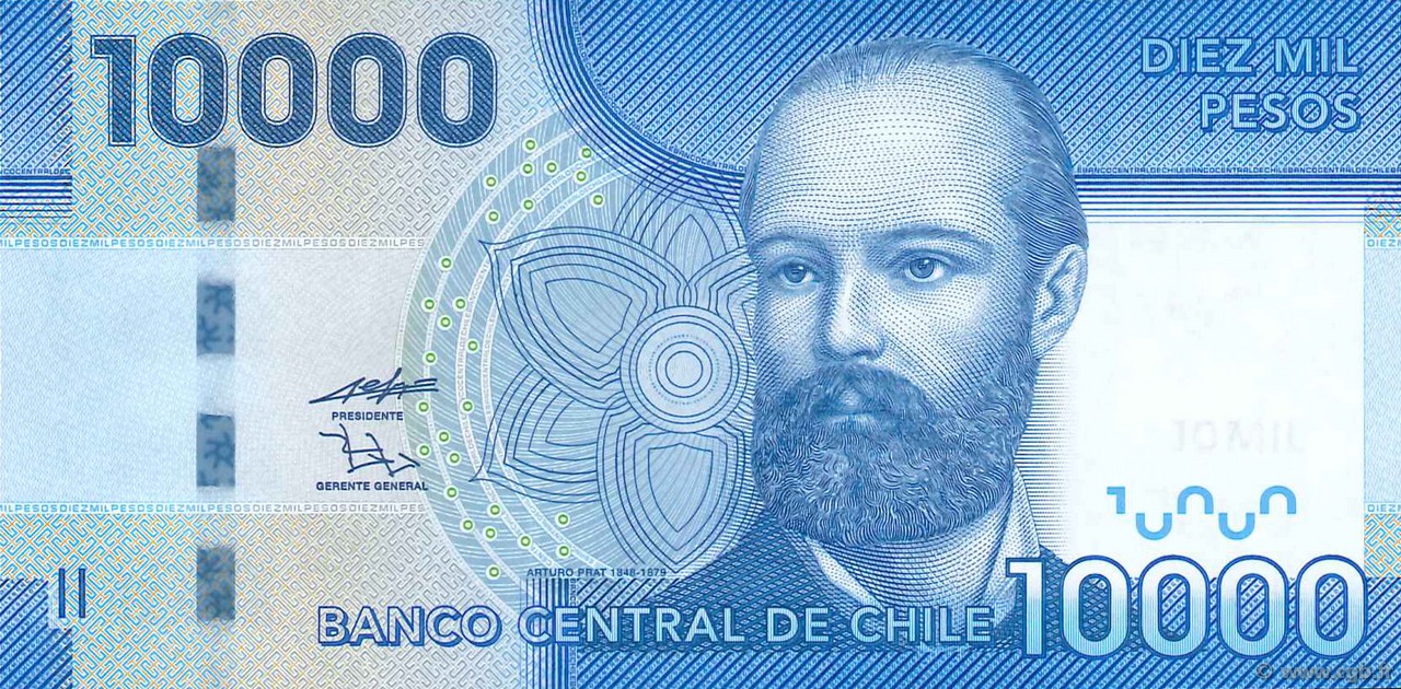 10000 Pesos CILE  2011 P.164b FDC