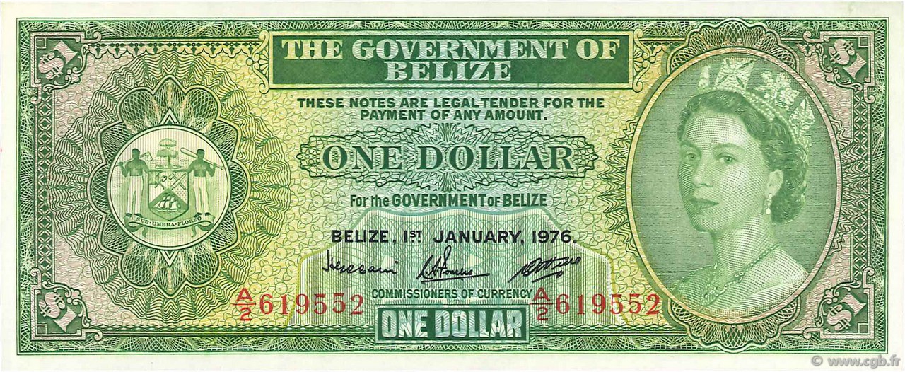 1 Dollar BELIZE  1976 P.33c fST+