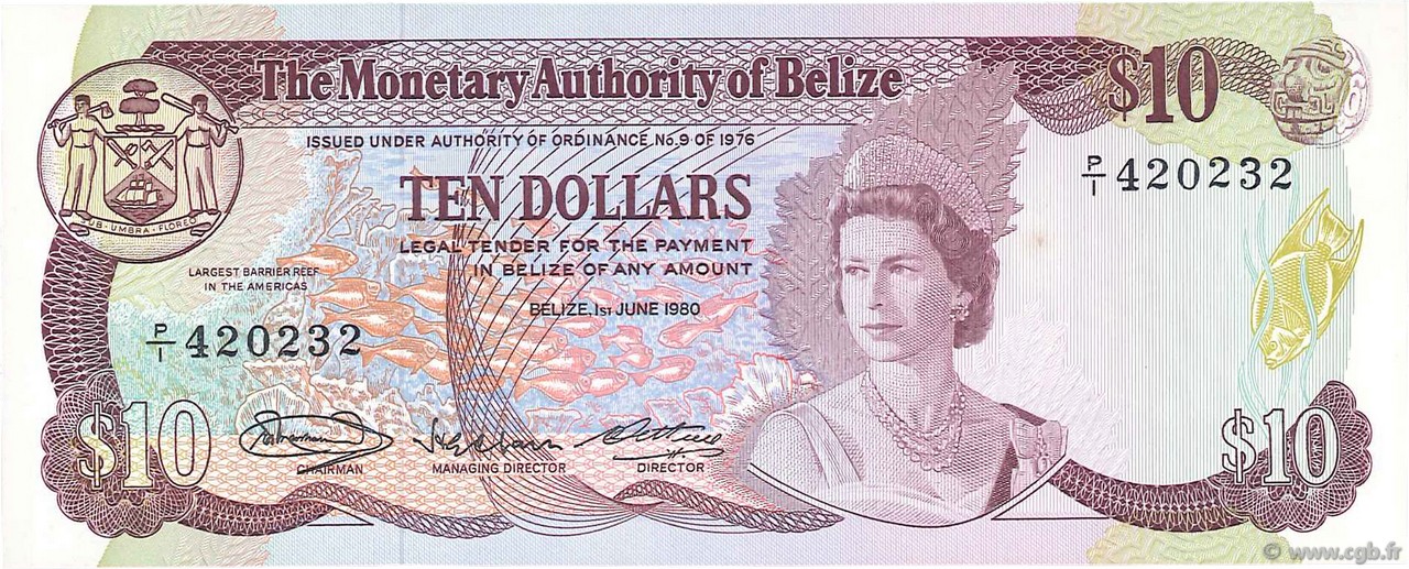 10 Dollars BELIZE  1980 P.40a UNC-