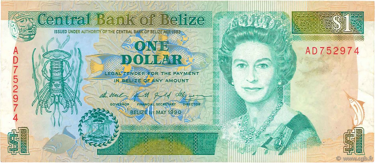 1 Dollar BELIZE  1990 P.51 BB