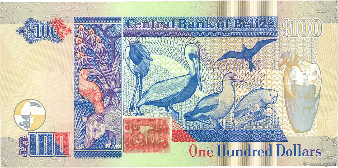 100 Dollars BELIZE 1997 P.65 b97_2710 Банкноты