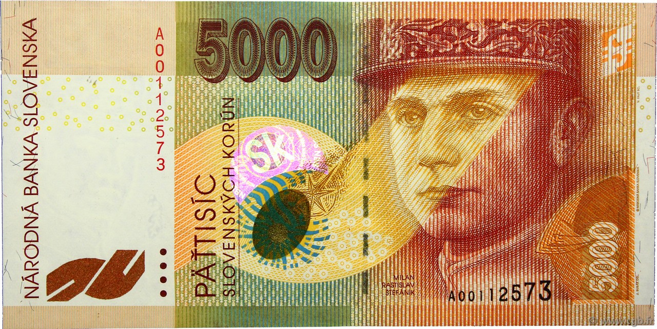 5000 Korun SLOVAKIA  2003 P.43 UNC