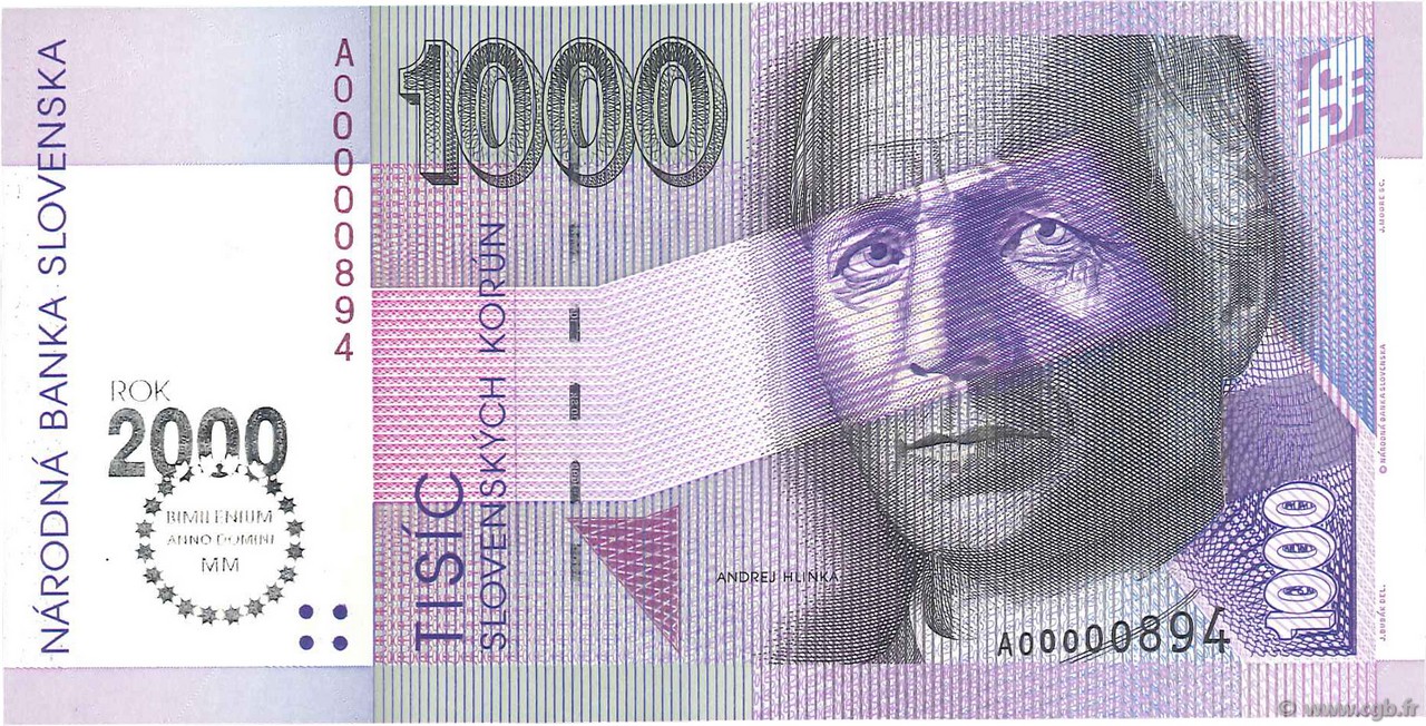 1000 Korun SLOVAKIA  2000 P.39 UNC