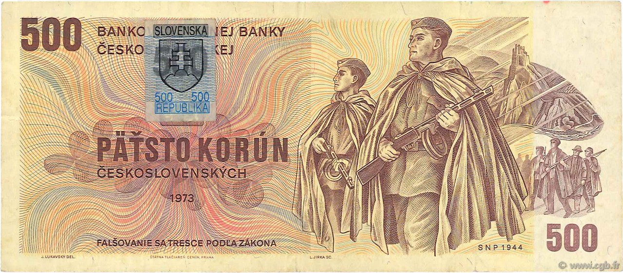500 Korun ESLOVAQUIA  1993 P.18 MBC
