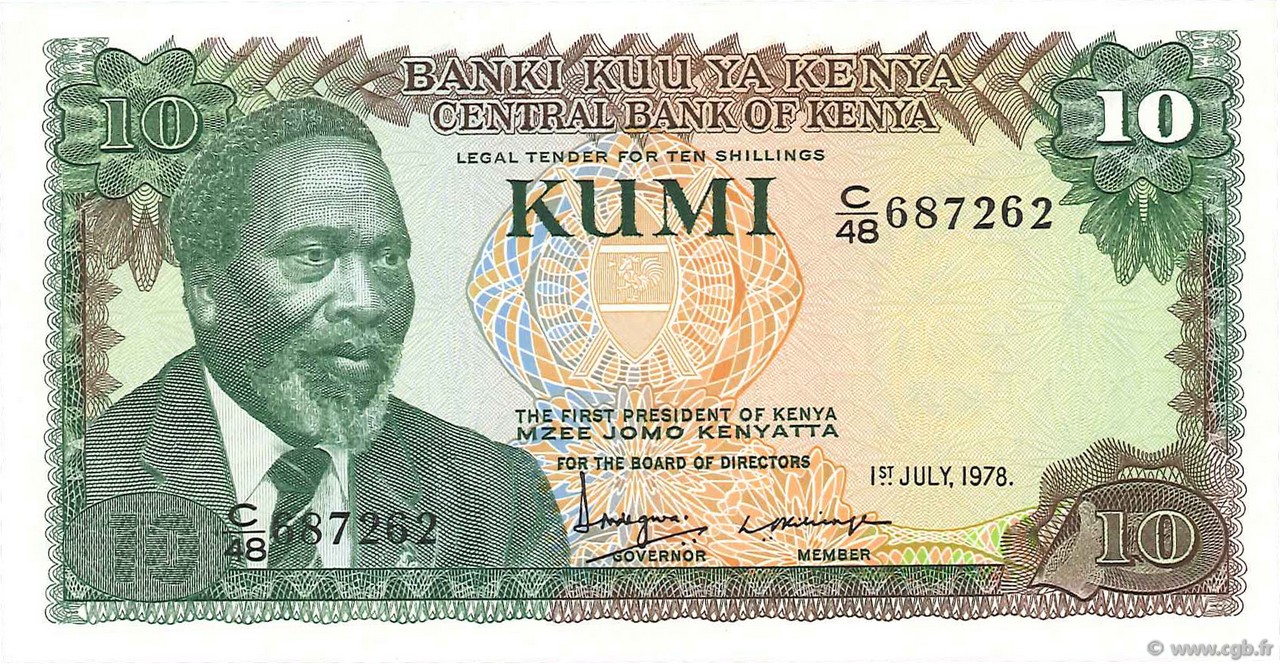 10 Shillings KENYA  1978 P.16 NEUF