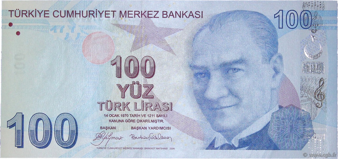 100 Lira TURKEY  2009 P.226 UNC