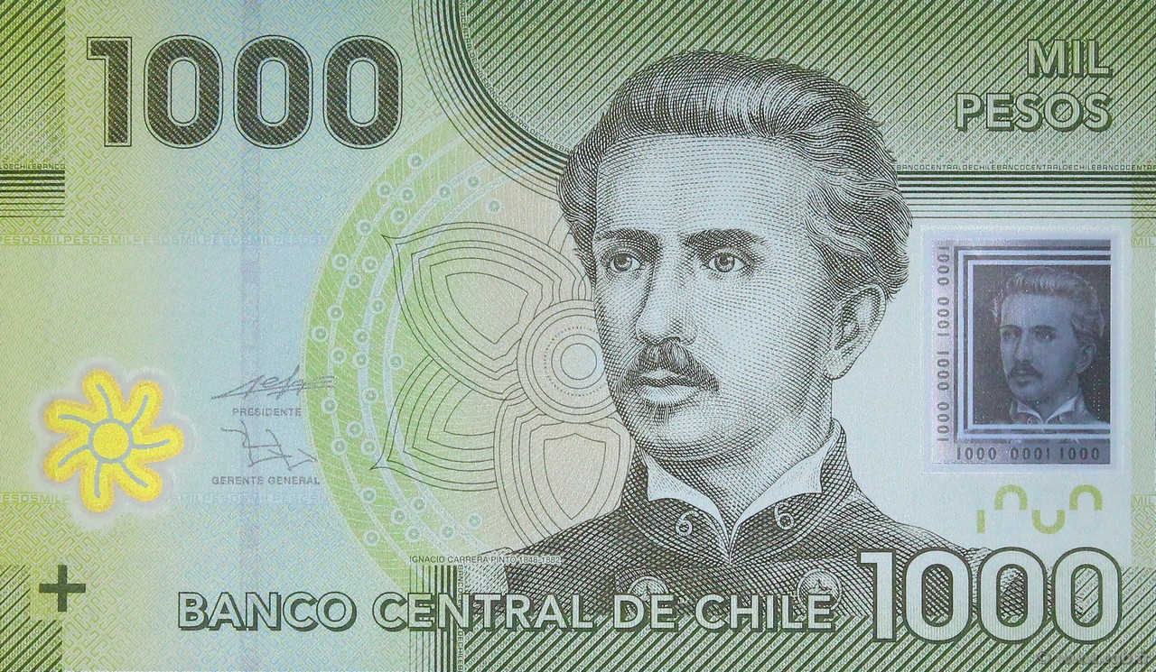 1000 Pesos CHILE  2011 P.161b UNC