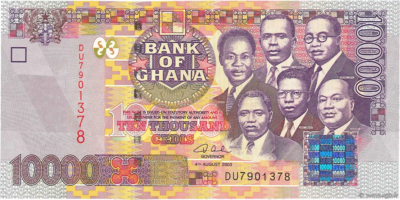 Ghana Cedis To Euro 10000 Cedis GHANA 2003 P.35b b97_2881 Banknotes