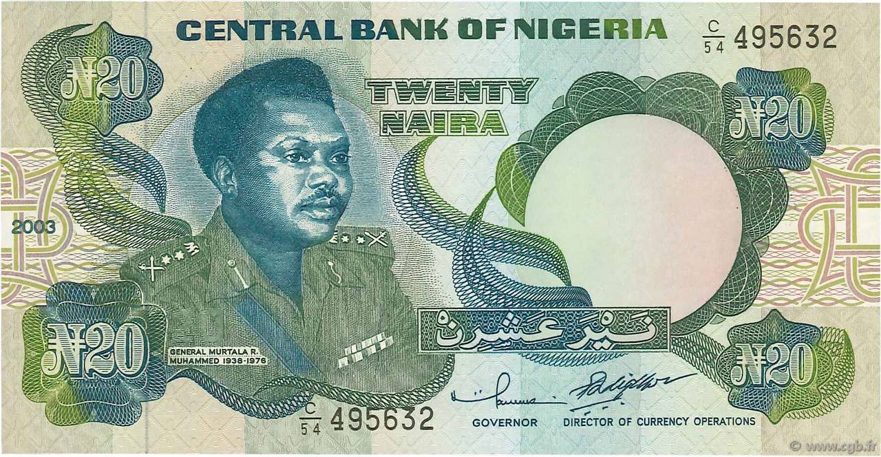 20 Naira NIGERIA  2003 P.26g ST